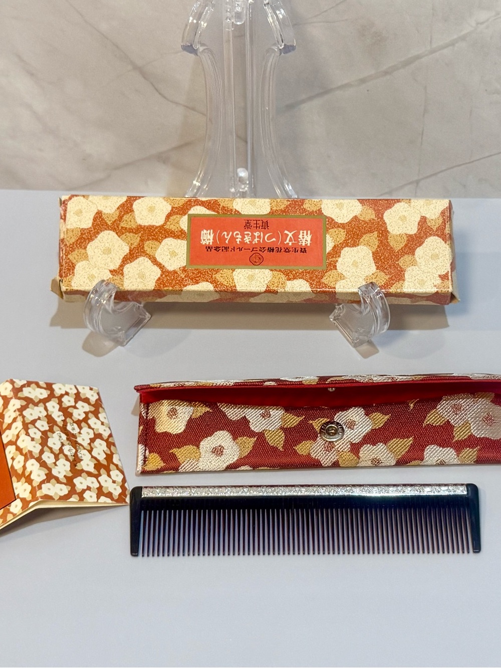Vintage But New Shiseido Camellia Pattern Hair Come Japan Tsubaki-mon